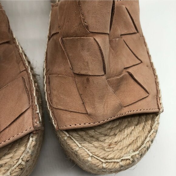 Marc Fisher Womens Sandals Espadrille Wedge Platform Ankle Strap Suede Beige 11 - Picture 3 of 8